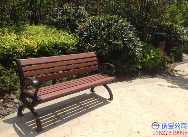 重庆户外公园休闲椅，实木铸铁座椅安装(图2)