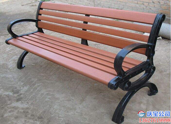 重庆户外公园休闲椅，实木铸铁座椅安装(图5)